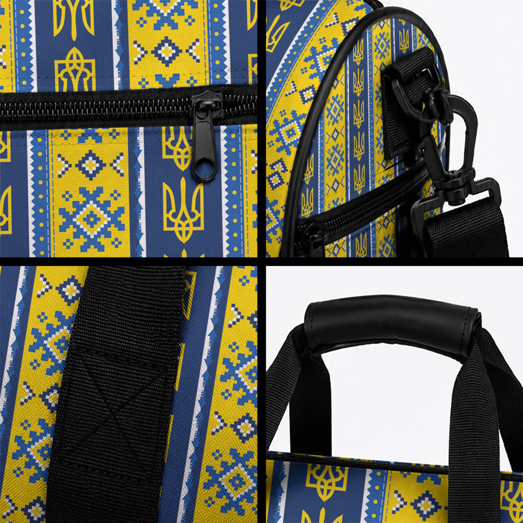 Ukraine Christmas Duffle Bag Ukrainian Trident Pattern