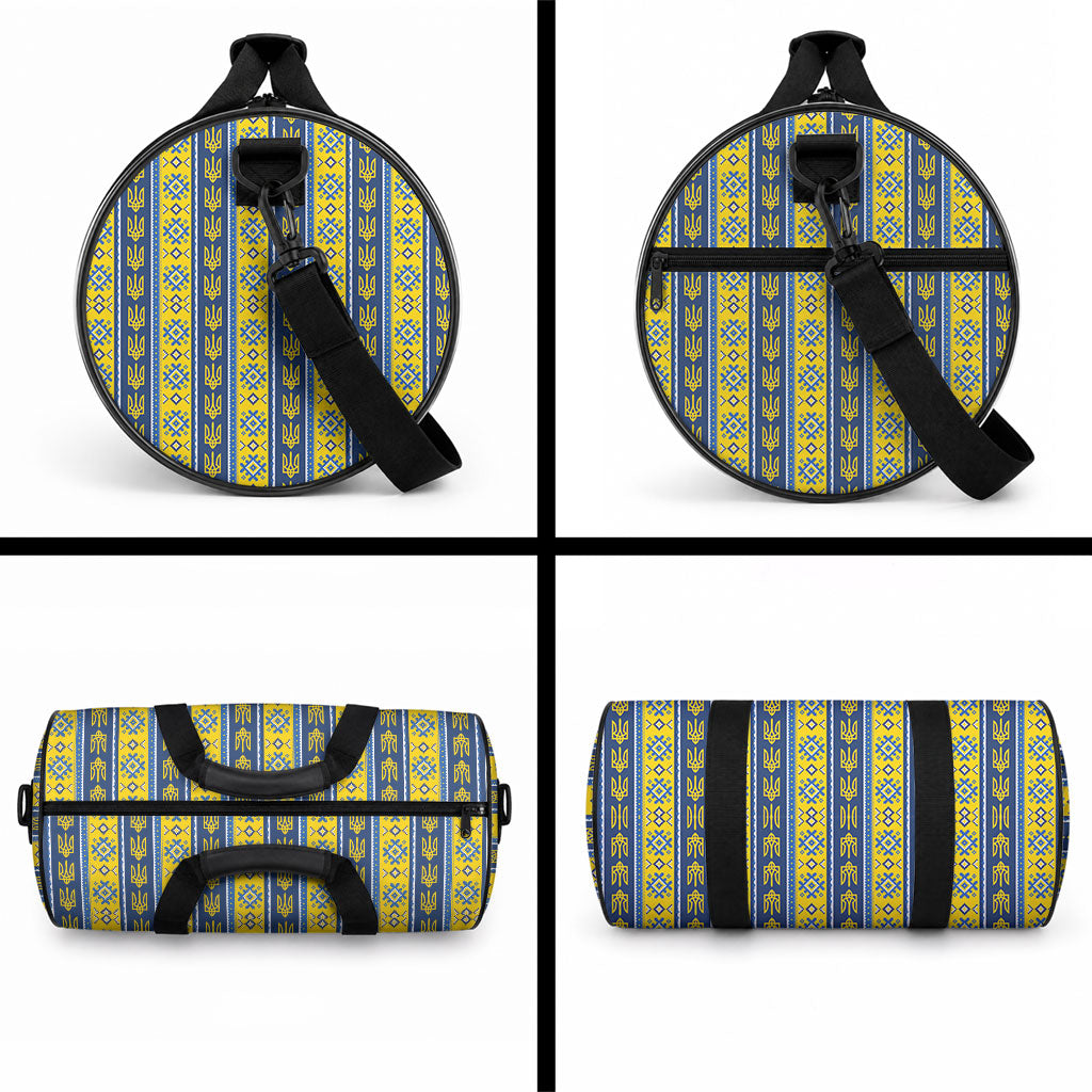 Ukraine Christmas Duffle Bag Ukrainian Trident Pattern