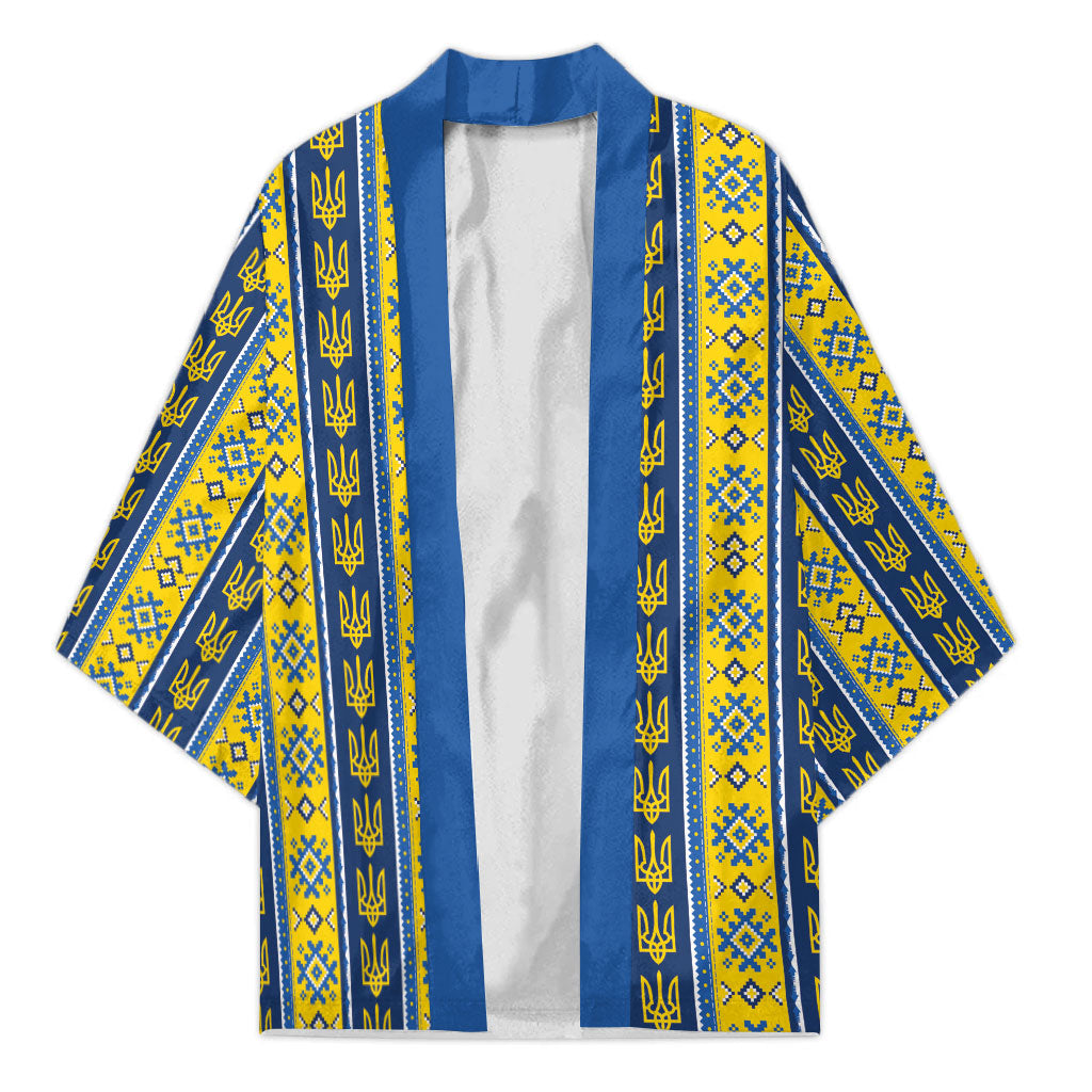 Ukraine Christmas Kimono Ukrainian Trident Pattern