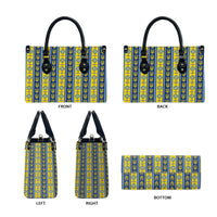Ukraine Christmas Leather Bag Ukrainian Trident Pattern