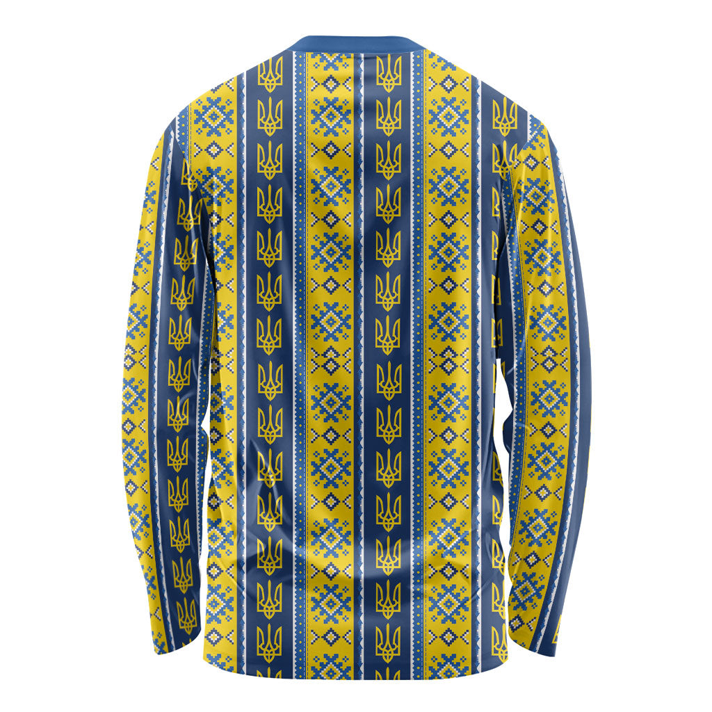 Ukraine Christmas Long Sleeve Shirt Ukrainian Trident Pattern