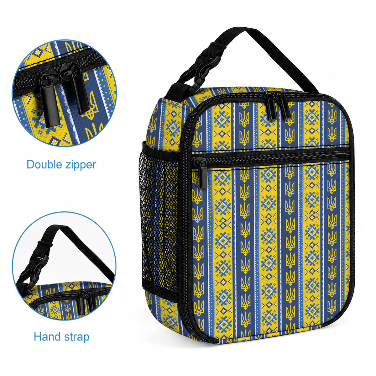Ukraine Christmas Lunch Bag Ukrainian Trident Pattern