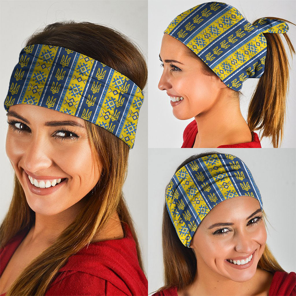 Ukraine Christmas Neck Gaiter Ukrainian Trident Pattern