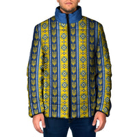 Ukraine Christmas Padded Jacket Ukrainian Trident Pattern