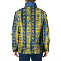 Ukraine Christmas Padded Jacket Ukrainian Trident Pattern