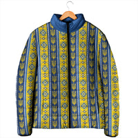 Ukraine Christmas Padded Jacket Ukrainian Trident Pattern