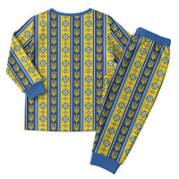 Ukraine Christmas Pajama Set Ukrainian Trident Pattern