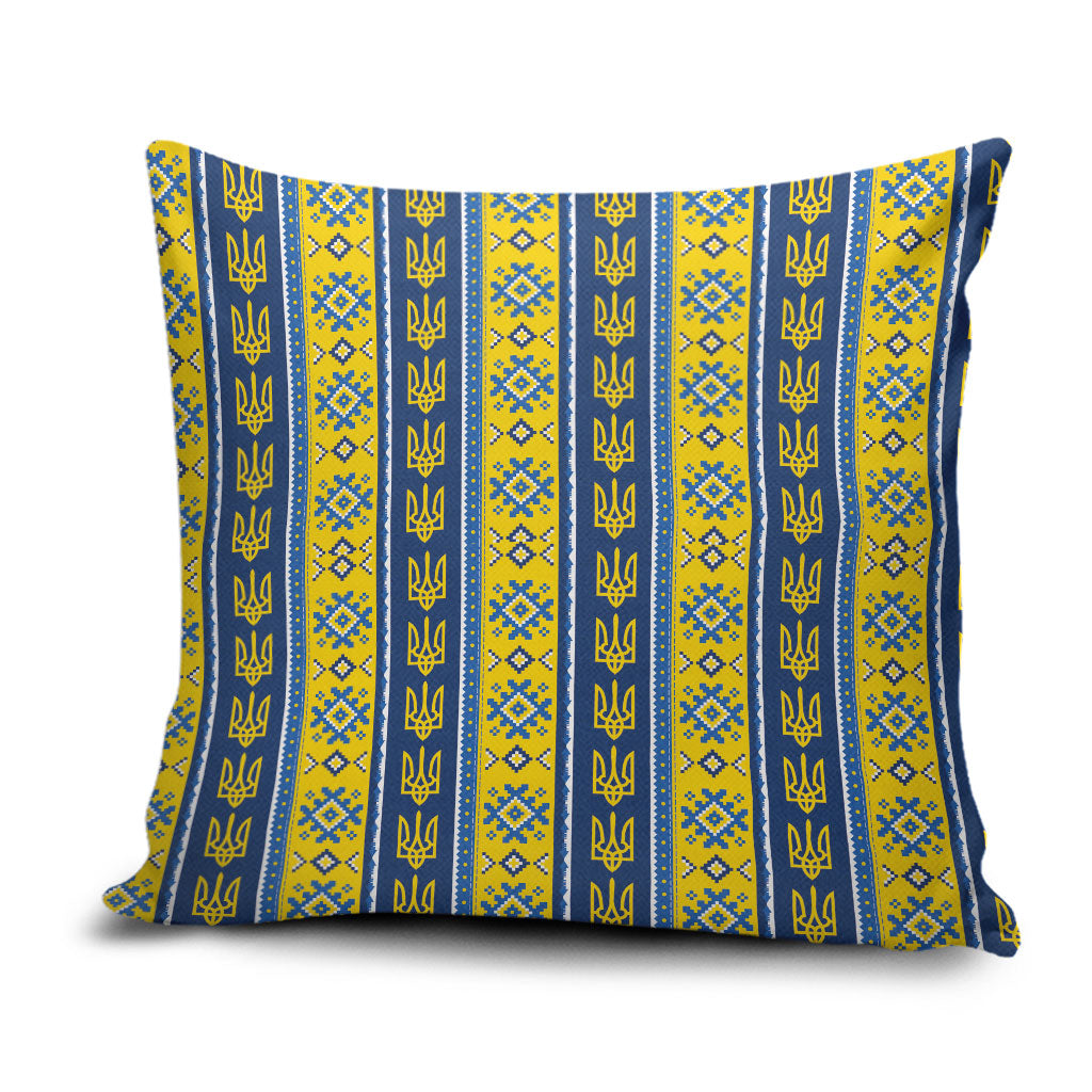 Ukraine Christmas Pillow Cover Ukrainian Trident Pattern