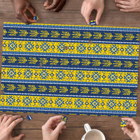Ukraine Christmas Puzzle Ukrainian Trident Pattern