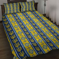 Ukraine Christmas Quilt Bed Set Ukrainian Trident Pattern