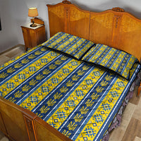 Ukraine Christmas Quilt Bed Set Ukrainian Trident Pattern