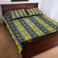 Ukraine Christmas Quilt Bed Set Ukrainian Trident Pattern