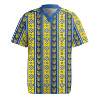 Ukraine Christmas Rugby Jersey Ukrainian Trident Pattern