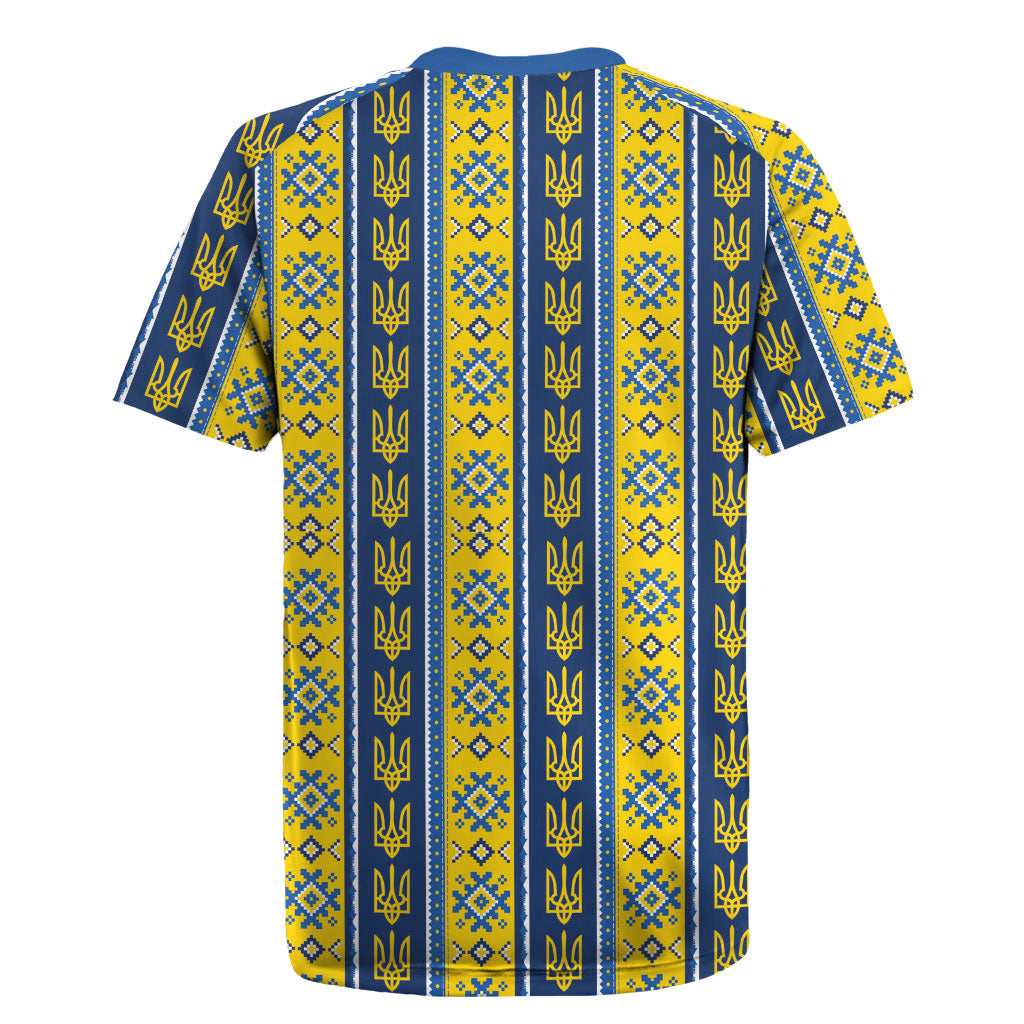 Ukraine Christmas Rugby Jersey Ukrainian Trident Pattern