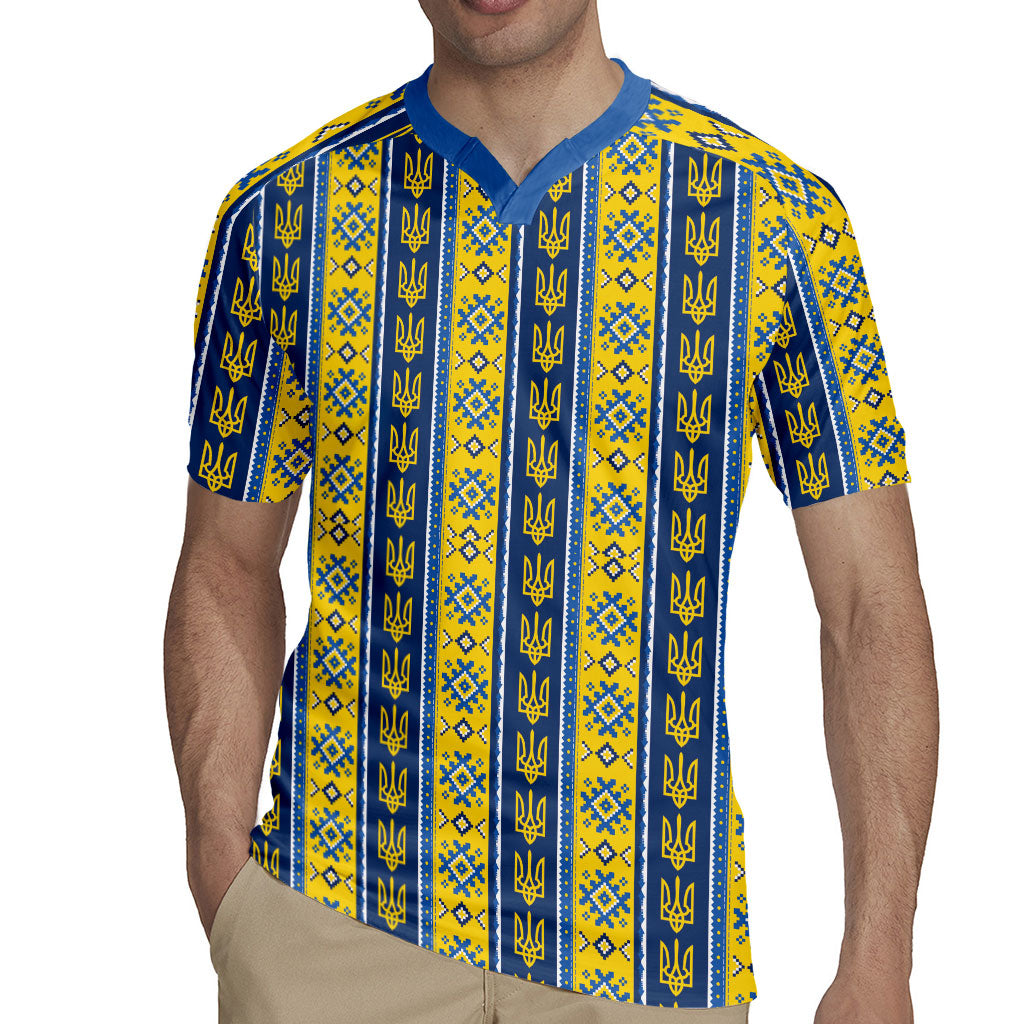 Ukraine Christmas Rugby Jersey Ukrainian Trident Pattern