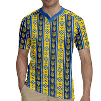 Ukraine Christmas Rugby Jersey Ukrainian Trident Pattern
