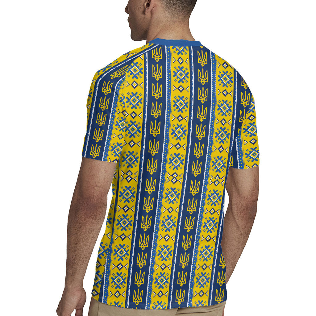 Ukraine Christmas Rugby Jersey Ukrainian Trident Pattern