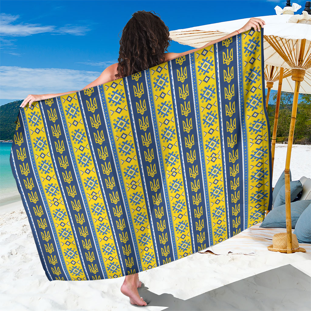Ukraine Christmas Sarong Ukrainian Trident Pattern