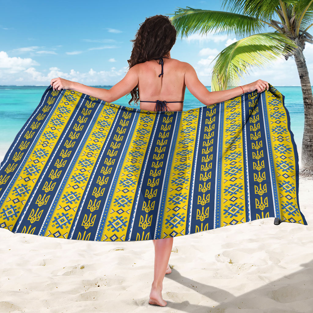 Ukraine Christmas Sarong Ukrainian Trident Pattern