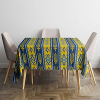 Ukraine Christmas Tablecloth Ukrainian Trident Pattern