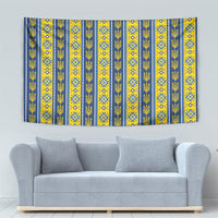 Ukraine Christmas Tapestry Ukrainian Trident Pattern