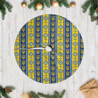 Ukraine Christmas Tree Skirt Ukrainian Trident Pattern