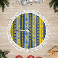 Ukraine Christmas Tree Skirt Ukrainian Trident Pattern