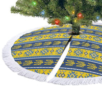 Ukraine Christmas Tree Skirt Ukrainian Trident Pattern