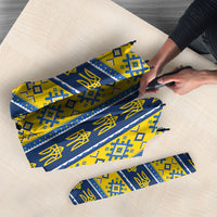 Ukraine Christmas Umbrella Ukrainian Trident Pattern