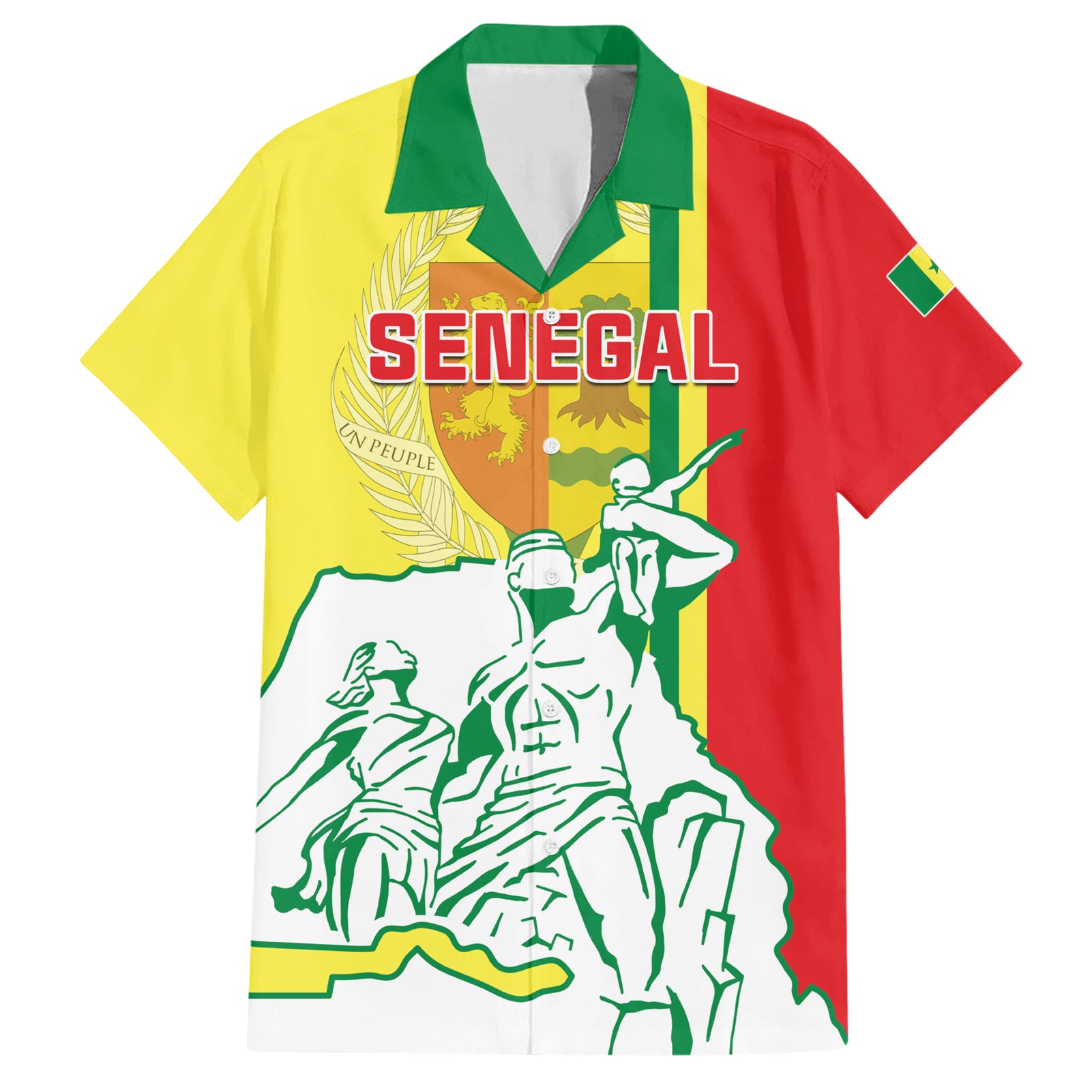 Senegal Independence Day Hawaiian Shirt Un Peuple Un But Une Foi 64th Anniversary - Wonder Print Shop