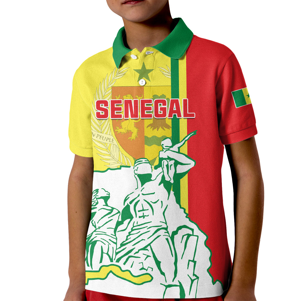 Senegal Independence Day Kid Polo Shirt Un Peuple Un But Une Foi 64th Anniversary - Wonder Print Shop