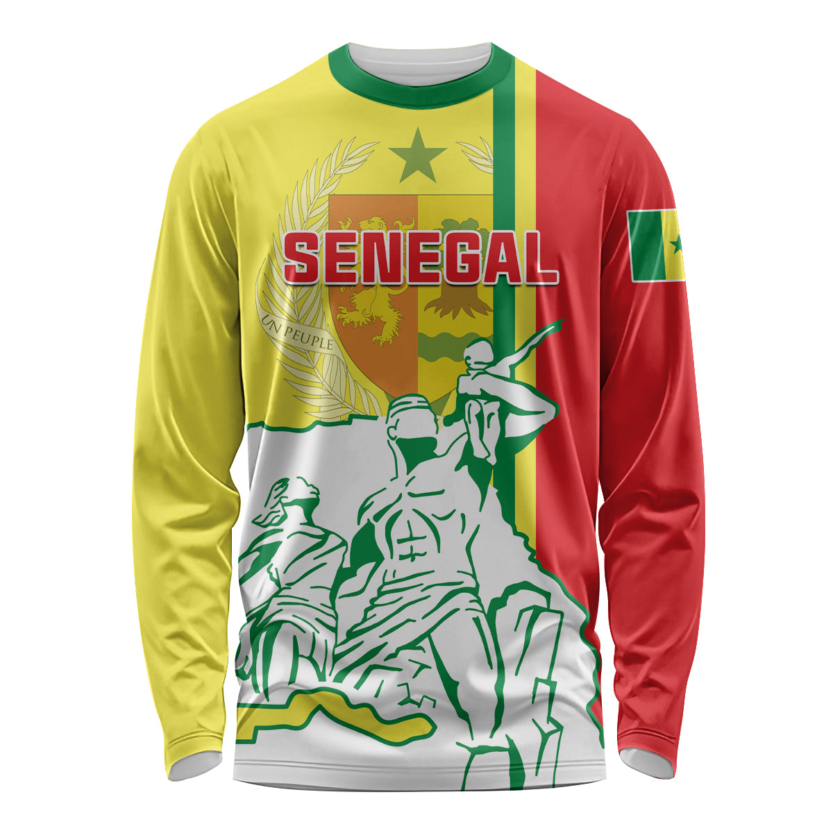 Senegal Independence Day Long Sleeve Shirt Un Peuple Un But Une Foi 64th Anniversary - Wonder Print Shop