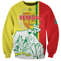 Unisex yellow and red sweatshirt with large SENEGAL graphic front print