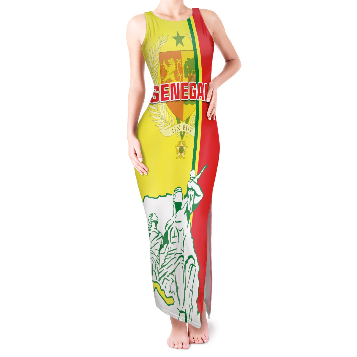 Senegal Independence Day Tank Maxi Dress Un Peuple Un But Une Foi 64th Anniversary - Wonder Print Shop