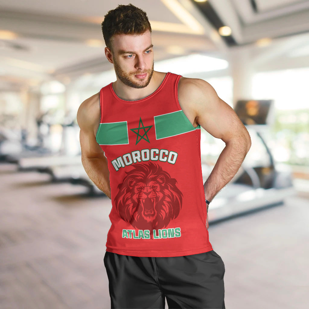 Morocco Football Men Tank Top Go The Atlas Lions - Wonder Print Shop