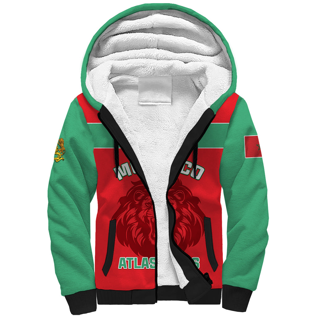 Morocco Football Sherpa Hoodie Go The Atlas Lions