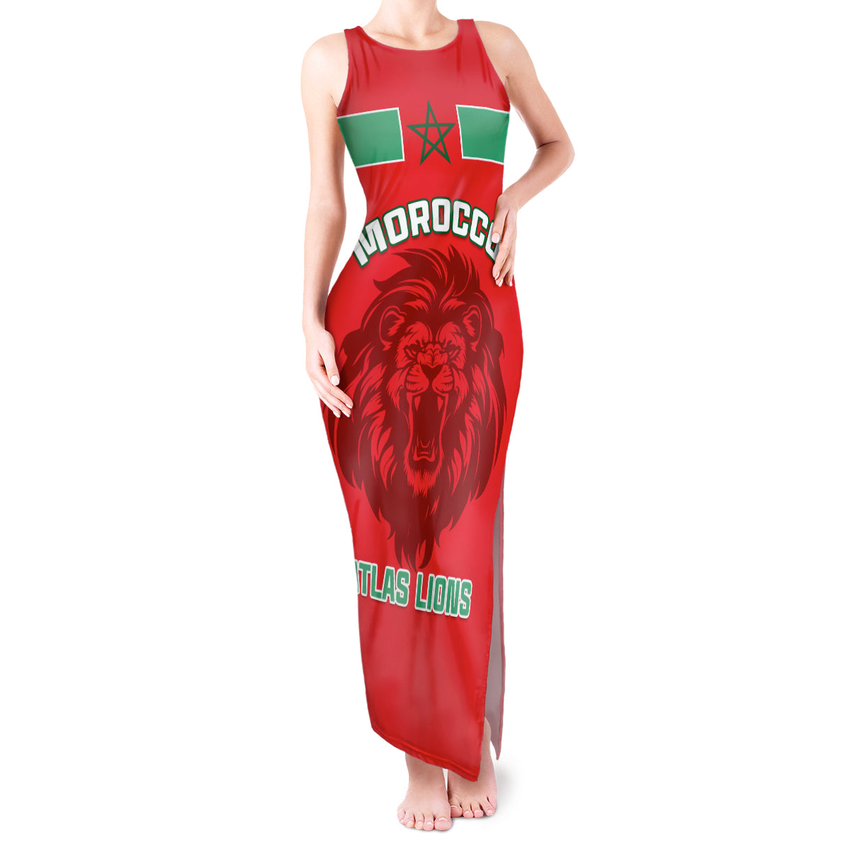 Morocco Football Tank Maxi Dress Go The Atlas Lions