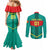 Senegal Football Couples Matching Mermaid Dress and Long Sleeve Button Shirt Go Lions of Teranga