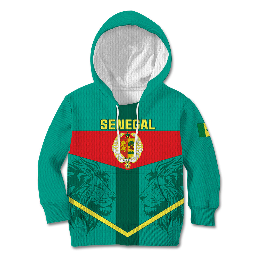 Senegal Football Kid Hoodie Go Lions of Teranga - Wonder Print Shop