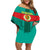 Senegal Football Off Shoulder Short Dress Go Lions of Teranga - Wonder Print Shop