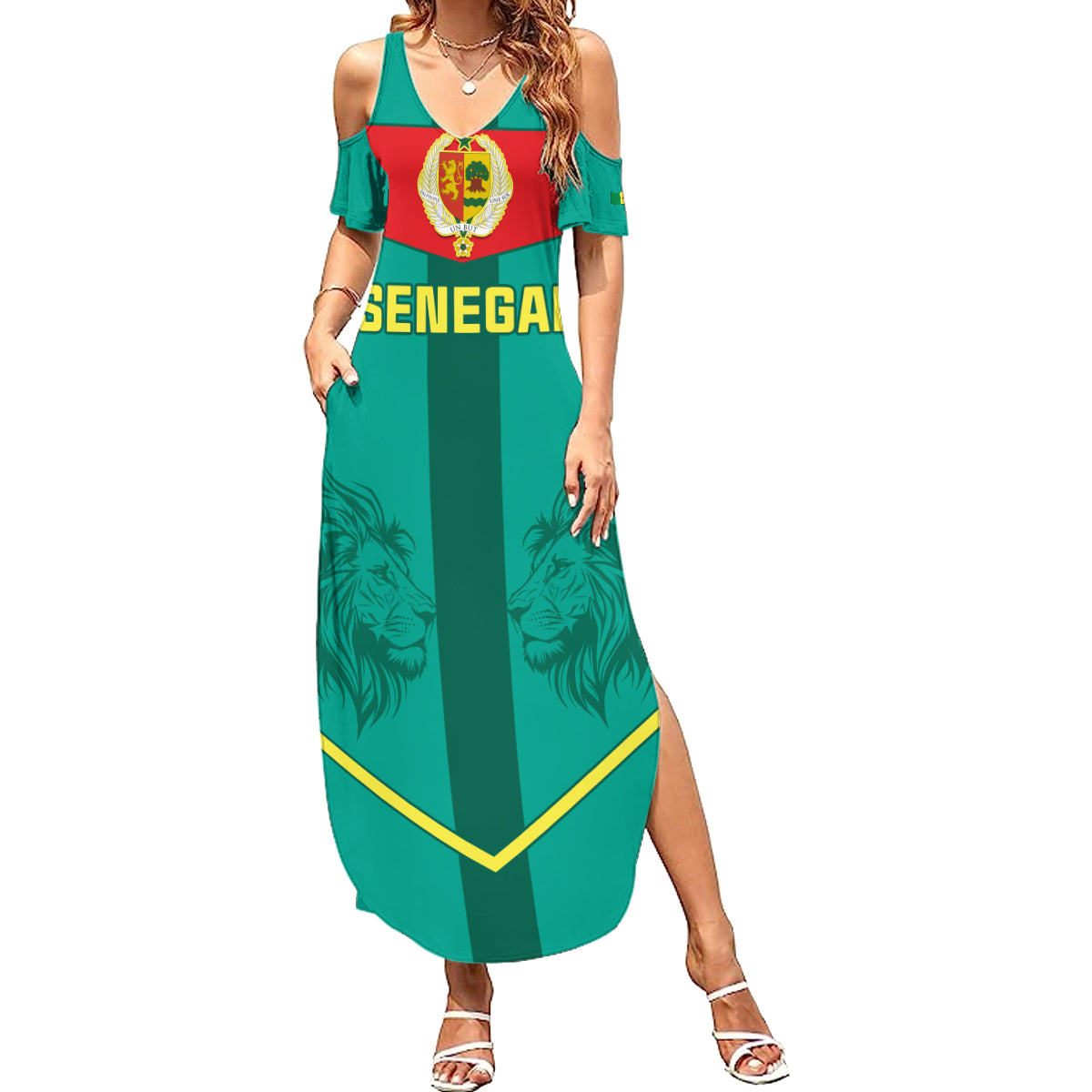 Senegal Football Summer Maxi Dress Go Lions of Teranga - Wonder Print Shop