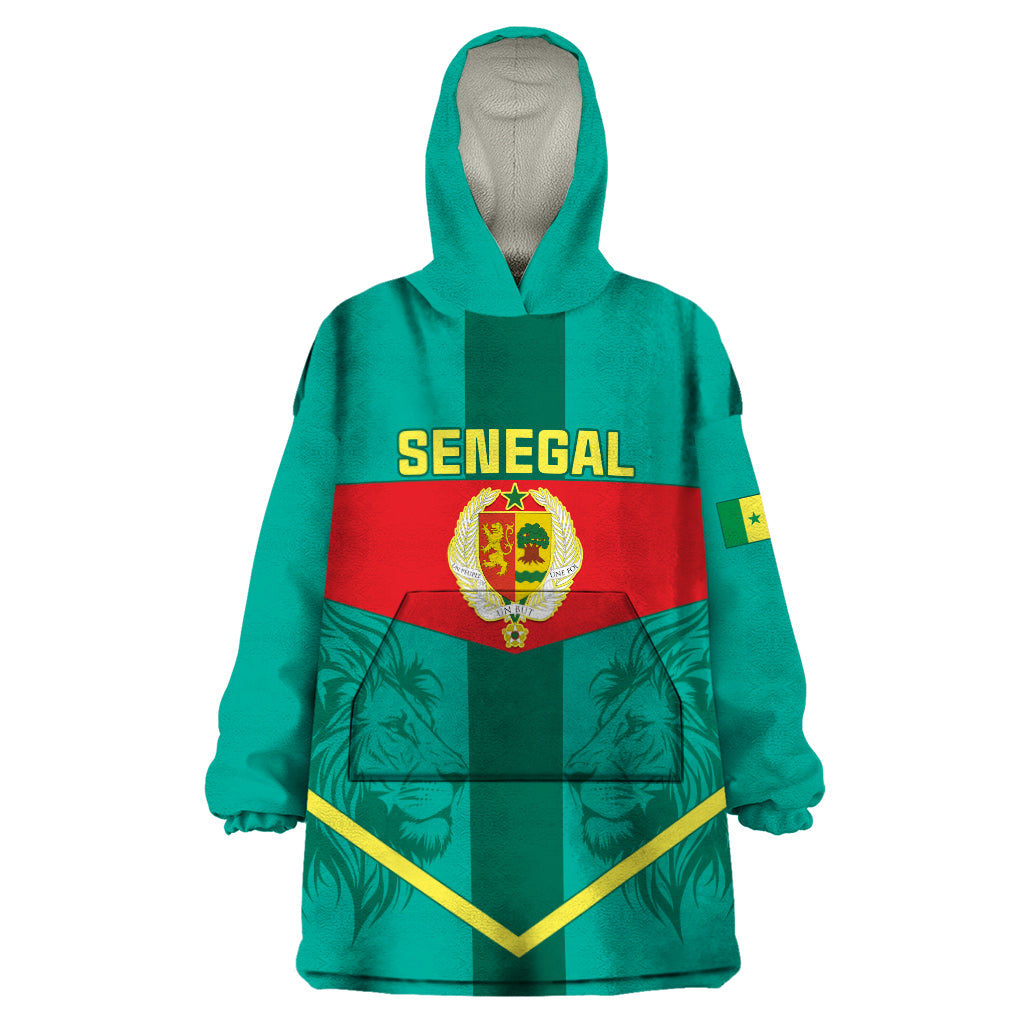 Senegal Football Wearable Blanket Hoodie Go Lions of Teranga - Wonder Print Shop