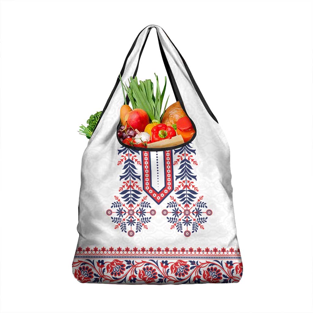 Panama Pollera Traditional Pattern Grocery Bag