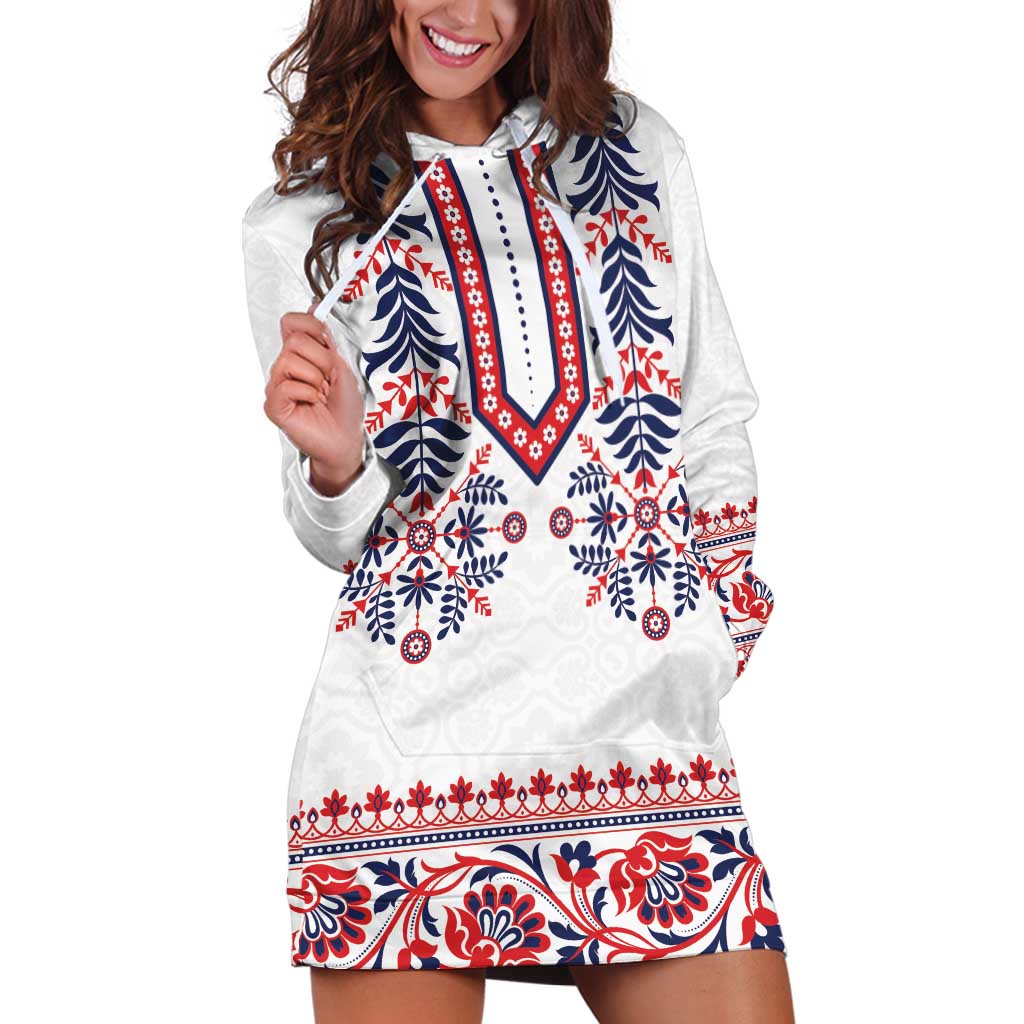 Panama Pollera Traditional Pattern Hoodie Dress