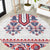 Panama Pollera Traditional Pattern Round Carpet