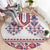 Panama Pollera Traditional Pattern Round Carpet