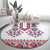 Panama Pollera Traditional Pattern Round Carpet