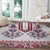 Panama Pollera Traditional Pattern Round Carpet