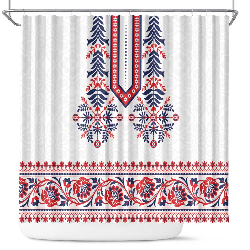 Panama Pollera Traditional Pattern Shower Curtain