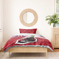 Canada Ontario Province Bedding Set Black Bear Flag Stylized